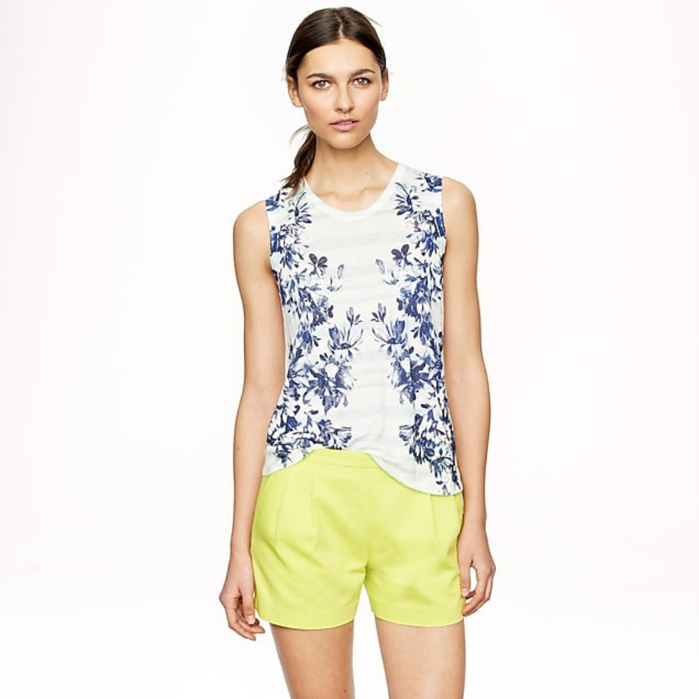 J.crew pleated short in cotton piqué in red